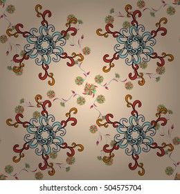 Abstract seamless ornamental brown background. Vector. Mandala.