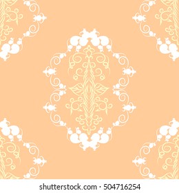 Abstract seamless ornamental decorative background with hand drawn ornaments. Vector illustration.