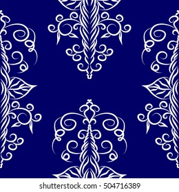 Abstract seamless ornamental decorative background with hand drawn ornaments. Vector illustration.