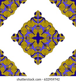 Abstract seamless ornamental decorative background with hand drawn ornaments. Vector illustration.