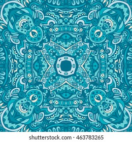 Abstract seamless ornamental doodle vector pattern for fabric