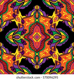 Abstract seamless ornamental pattern. Decorative design element. Vector illustration.