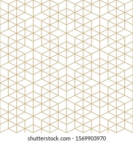 Abstract seamless ornamental pattern - geometric design. Vector minimalistic luxury background. Creative grid gold texture.
