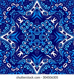 Abstract seamless ornamental tile vector pattern design