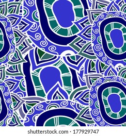 Abstract seamless ornamental vector background.