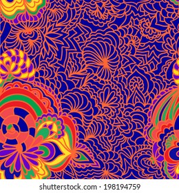 Abstract seamless ornamental vector background.