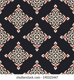 Abstract seamless ornamental vector pattern for fabric