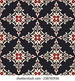 Abstract seamless ornamental vector pattern for fabric