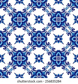 Abstract seamless ornamental vector pattern for fabric