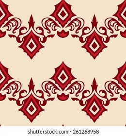 Abstract seamless ornamental vector pattern for fabric