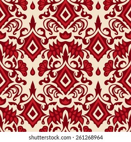 Abstract seamless ornamental vector pattern for fabric