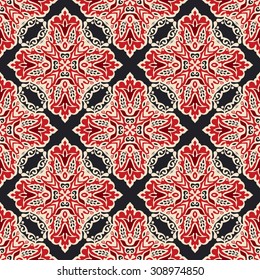 Abstract seamless ornamental vector pattern for fabric