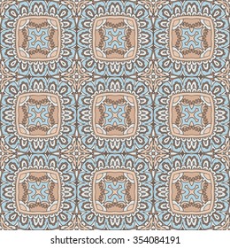 Abstract seamless ornamental vector pattern. light geometric mosaic tiles