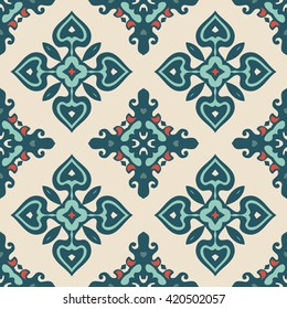 Abstract seamless ornamental vector pattern for fabric