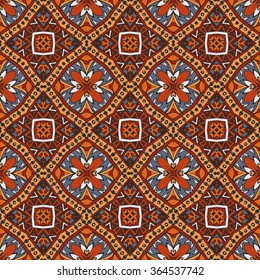 Abstract seamless ornamental vector tiles pattern for fabric