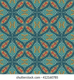 Abstract seamless ornamental vintage vector tiles pattern for fabric