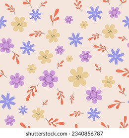 Abstract seamless Paris pattern. Flowers repeats print for fashion textiles, clothing, wrapping paper