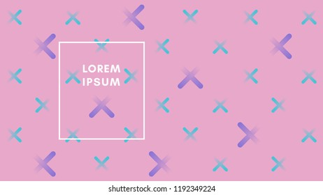 Abstract seamless pastel color cross pattern. Vector template with diagonal crosses.