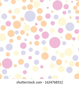 Abstract seamless pastel dots pattern background.