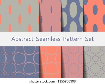 Abstract seamless pastel pattern set. Nice and beautiful modern vector graphic illustration