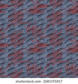 abstract seamless patchwork lines pattern on grey