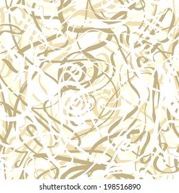 Abstract seamless patten with chaotical beige lines