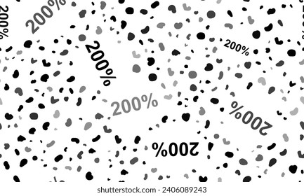 Resumen de un patrón sin fisuras con 200 por ciento de símbolos. Fondo creativo de leopardo. Ilustración del vector sobre fondo blanco