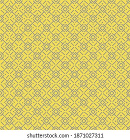 Abstract seamless pattern with 2021 colors (Ultimate Gray + Illuminating). Trend background for your design. Vector illustration can be used for fabrics, textile, web, invitation, card.
