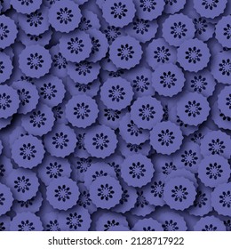 Abstract seamless pattern with 3D effect. Vector illustration with shadows in very peri color.