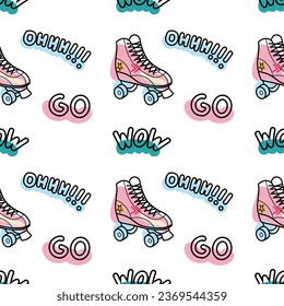 Abstract seamless pattern in 90s style vector