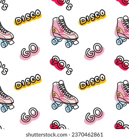 Abstract seamless pattern in 90s style vector