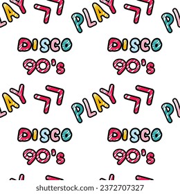 Abstract seamless pattern in 90s style vector