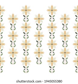 Abstract seamless pattern. Aesthetic minimalist floral background for cover design, interiors, web, social networks. Fashionable bright carrot with leaves, doodles, geometric shapes.