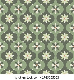 Abstract seamless pattern. Aesthetic minimalist floral background for cover design, interiors, web, social networks. Fashionable bright carrot with leaves, doodles, geometric shapes.
