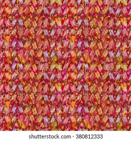 Abstract seamless pattern in African style, hand drawn illustration. Ornament of bright cheerful shapes, vector, hand drawn illustration.
