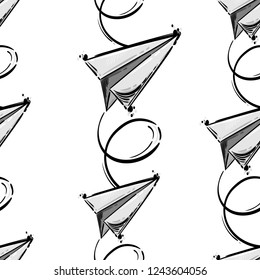 Abstract seamless pattern with air plane. Vector background for design poster, fabric, wallpaper, banner and other.