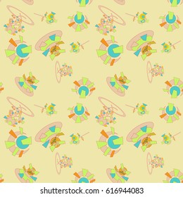 Abstract seamless pattern with aliens. Vector illustration