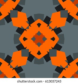 Abstract seamless pattern, allowing you to fill the background with a regularly repeating pattern. Orange gray pattern of angular shapes.
