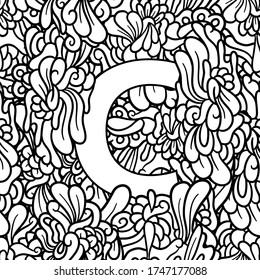 patrón abstracto sin fisuras con diseño de vector de letras alfabéticas