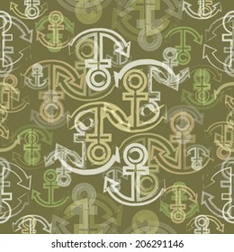 Abstract seamless pattern with an anchor