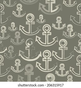 Abstract seamless pattern with an anchor
