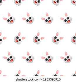 Abstract Seamless Pattern Animal Rabbit Easter Logo Vector Symbol Icon Design Style