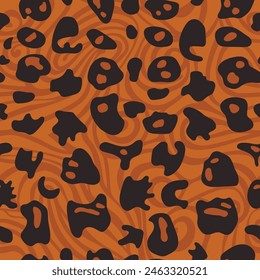 Abstract seamless pattern with animal skin - hand drawn vector illustration.