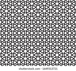 Patrón abstracto sin fisuras. Ornamento de línea árabe con formas geométricas. 
