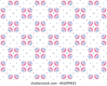 Abstract seamless pattern of arcs and circles. Vector illustration.