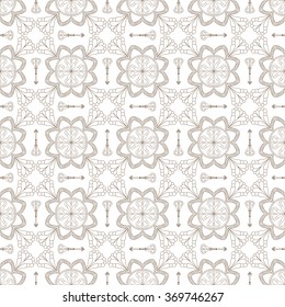 Abstract Seamless Pattern with arrows. Vintage Ornament Pattern. Ethnic decorative elements for print and cloth, fabrics and canvas texture or any other kind of design.