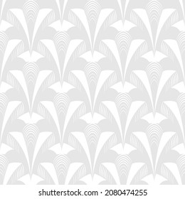 Abstract seamless pattern in Art Deco style. Pattern of gray form on a white background. Design for home textiles, baby clothes, wallpaper or bathroom tiles. Stock vector illustration.