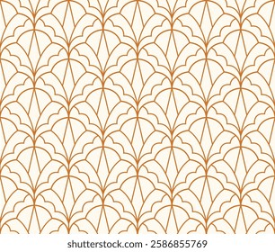 Abstract seamless pattern with art deco floral element. Geometric vector background.