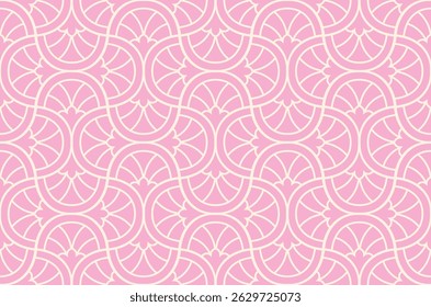 Abstract seamless pattern with art deco floral element. Geometric vector background.