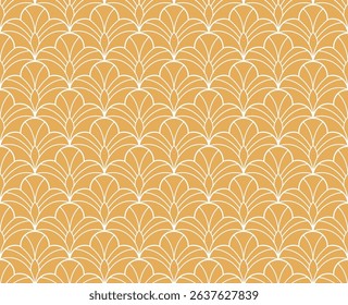 Abstract seamless pattern with art deco floral element. Geometric vector background.